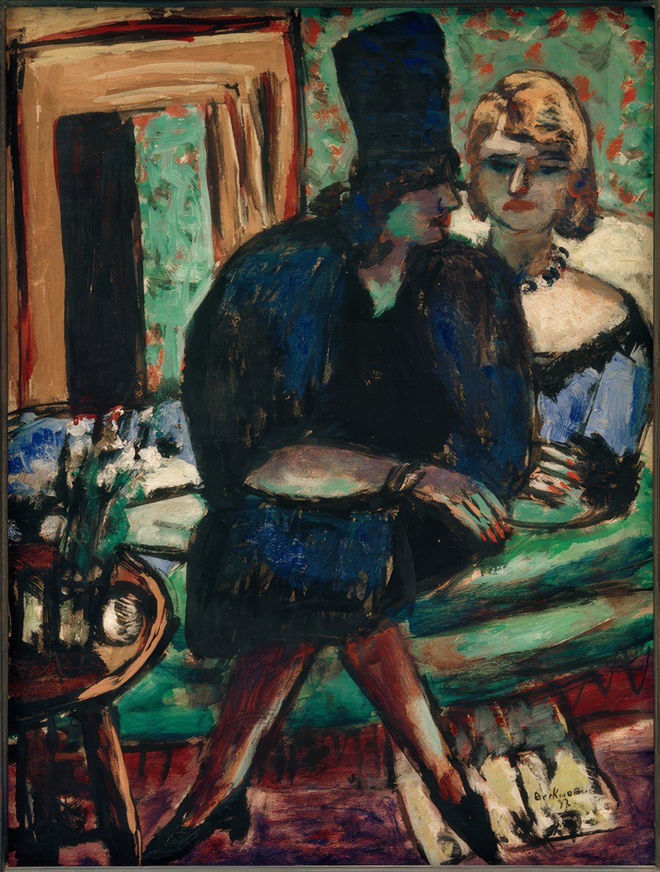 Två kvinnor i soffan av Max Beckmann