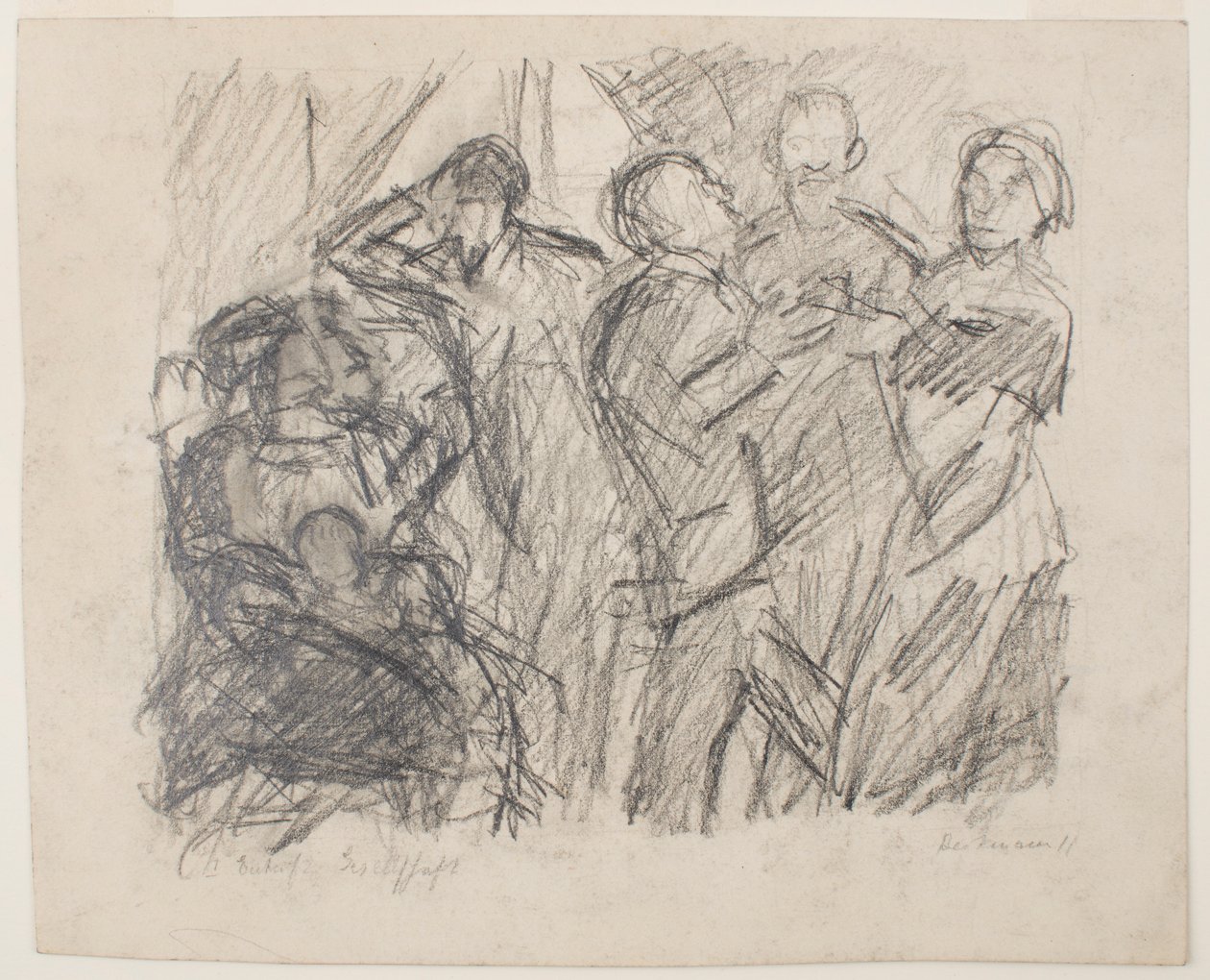 på recto: I [Första] Sketch for Society Party av Max Beckmann