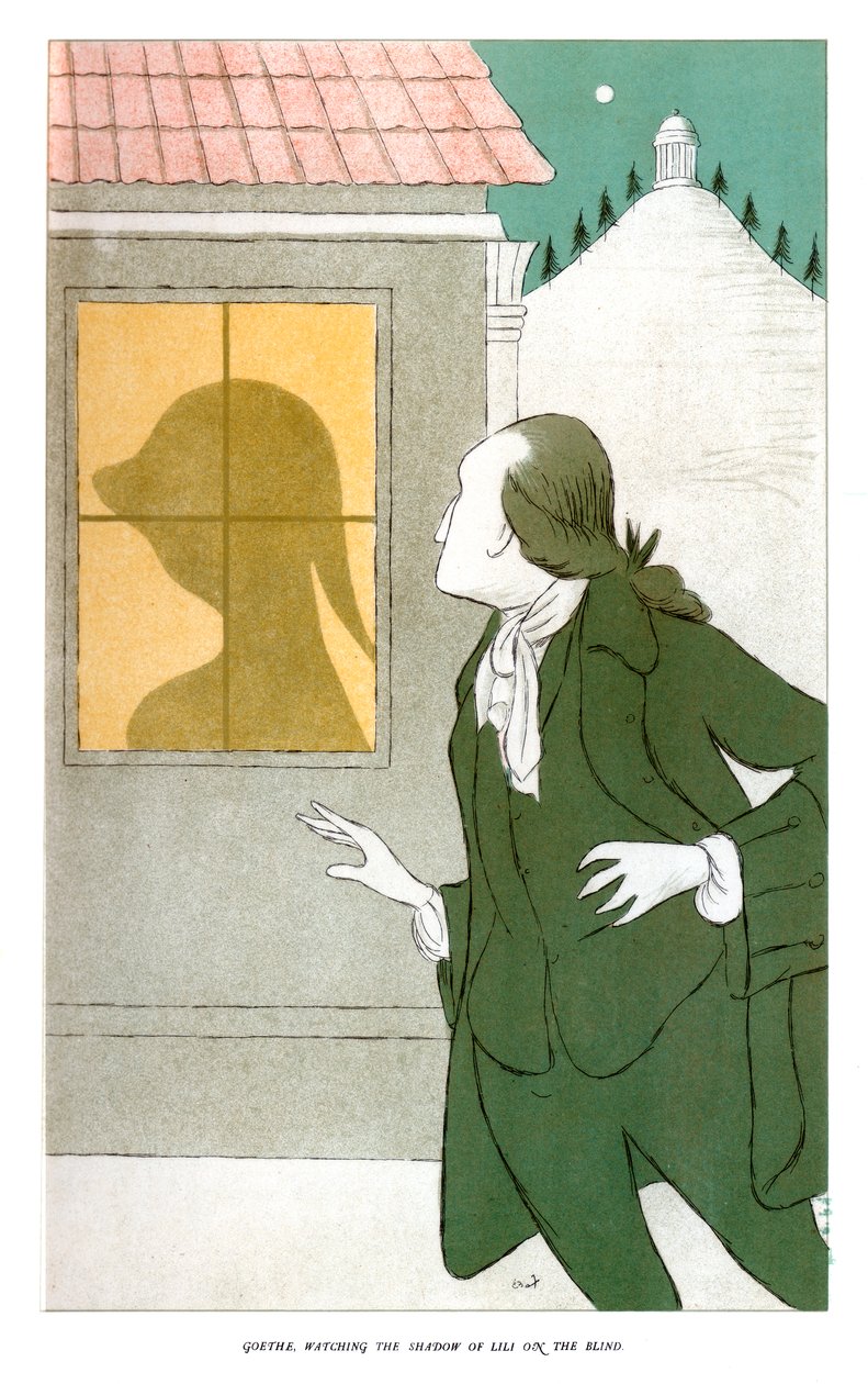 Goethe tittar på Lilis skugga på de blinda, 1904 av Henry Maximilian Beerbohm