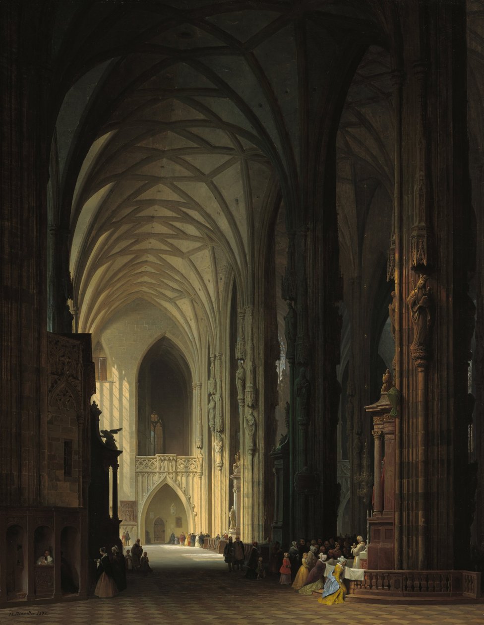 Det inre av Stephanskirche i Wien av Max Emanuel Ainmiller
