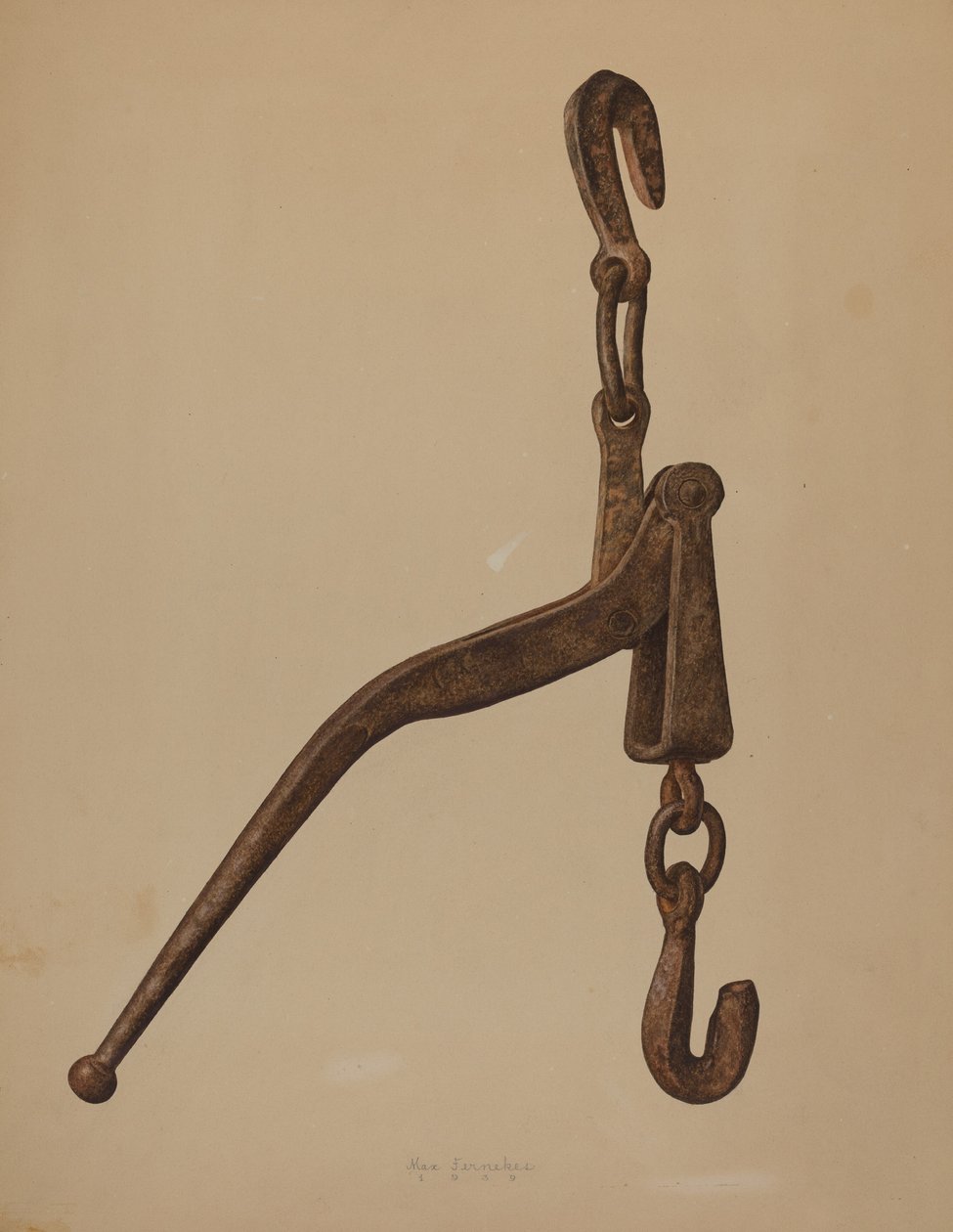 Tightener för stocklast, 1939. av Max Fernekes