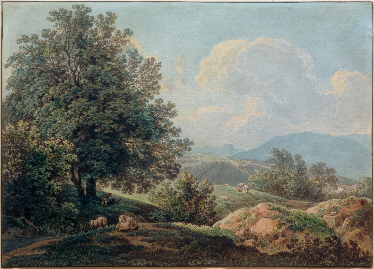 Alpfoten med en sovande herde av Max Joseph Wagenbauer