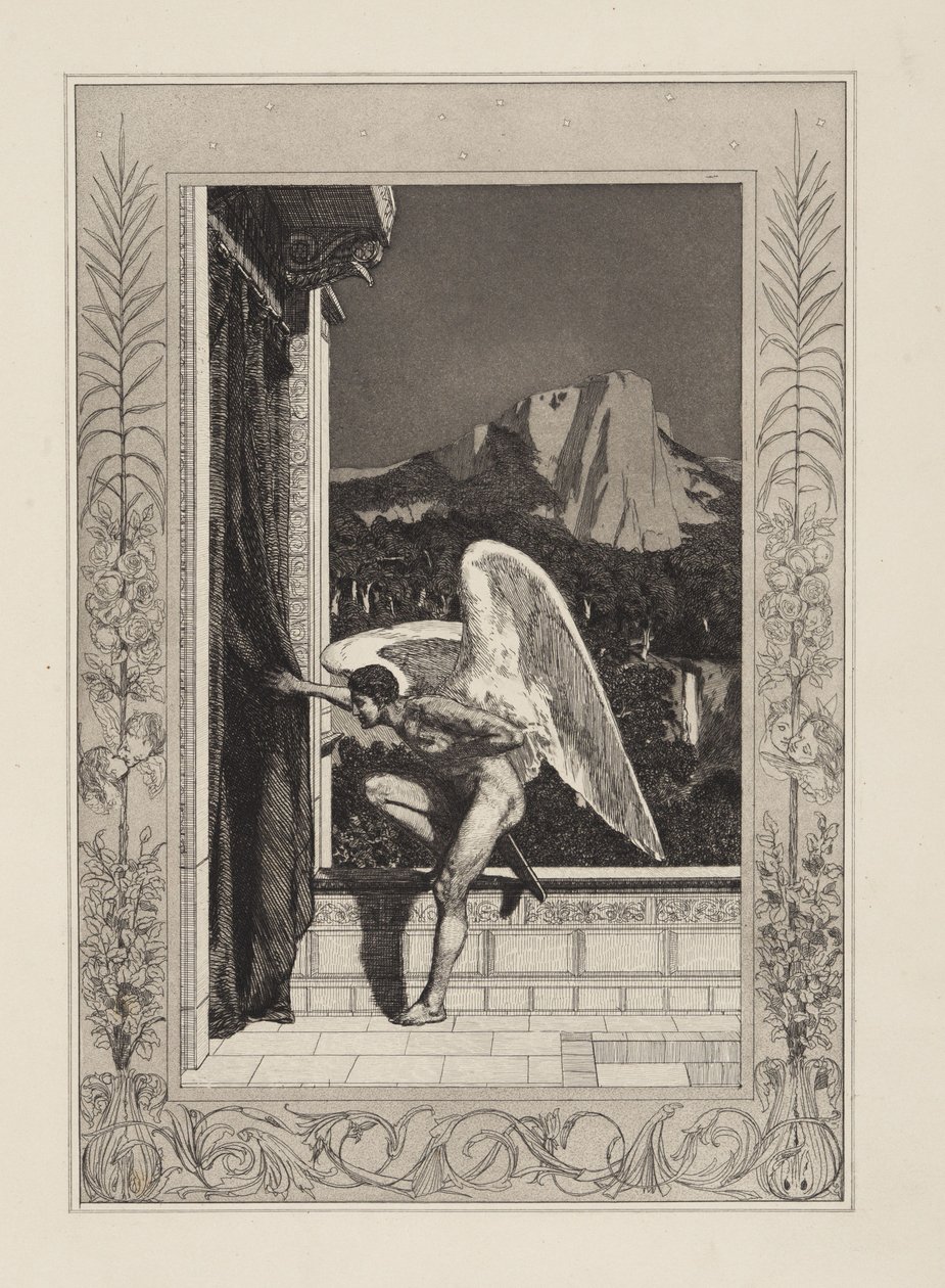 Amor kommer (Amor och Psyche, Opus V, blad 12) av Max Klinger