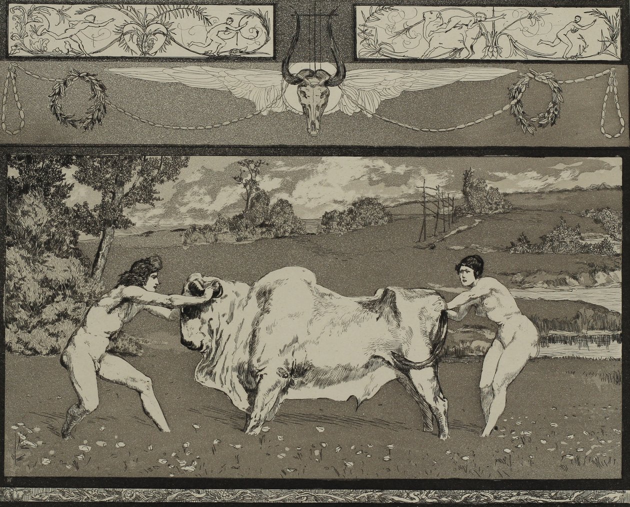 Apollo och Daphne II Från serien Opus II, 1879 av Max Klinger