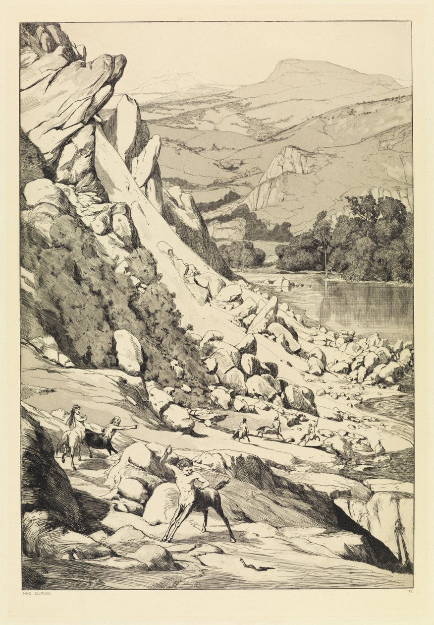 Bergskred (Intermezzi, opus IV, blad 6) av Max Klinger