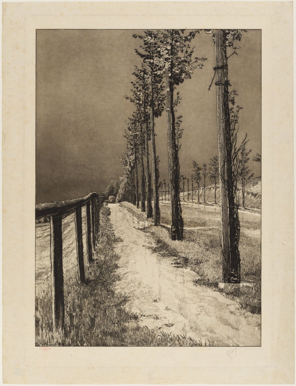 Landsvägen (Fyra landskap, opus VII, blad 2) av Max Klinger