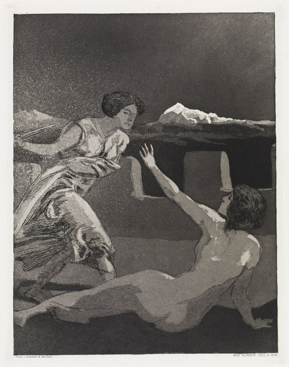 Hot (Tält, Opus XIV, del 2, nr 31) av Max Klinger