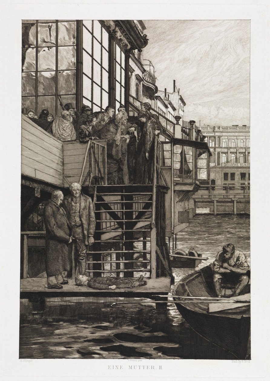 En mor II (Dramer, opus IX, blad 4) av Max Klinger