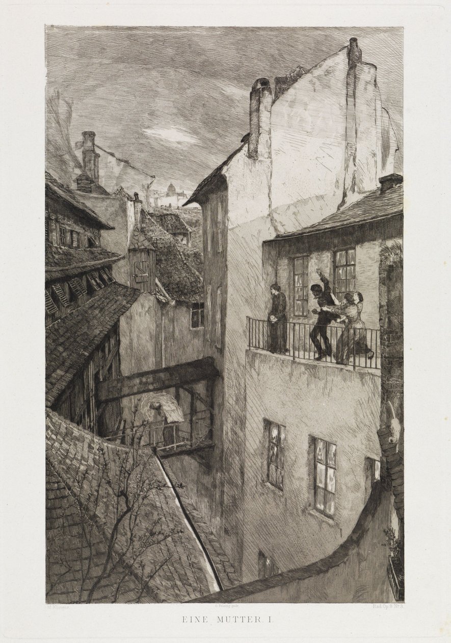 En mor I (Dramer, opus IX, blad 3) av Max Klinger