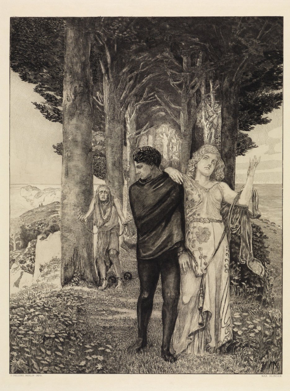 Genie (konstnär) (Om döden, andra delen, opus XI, blad 3) av Max Klinger