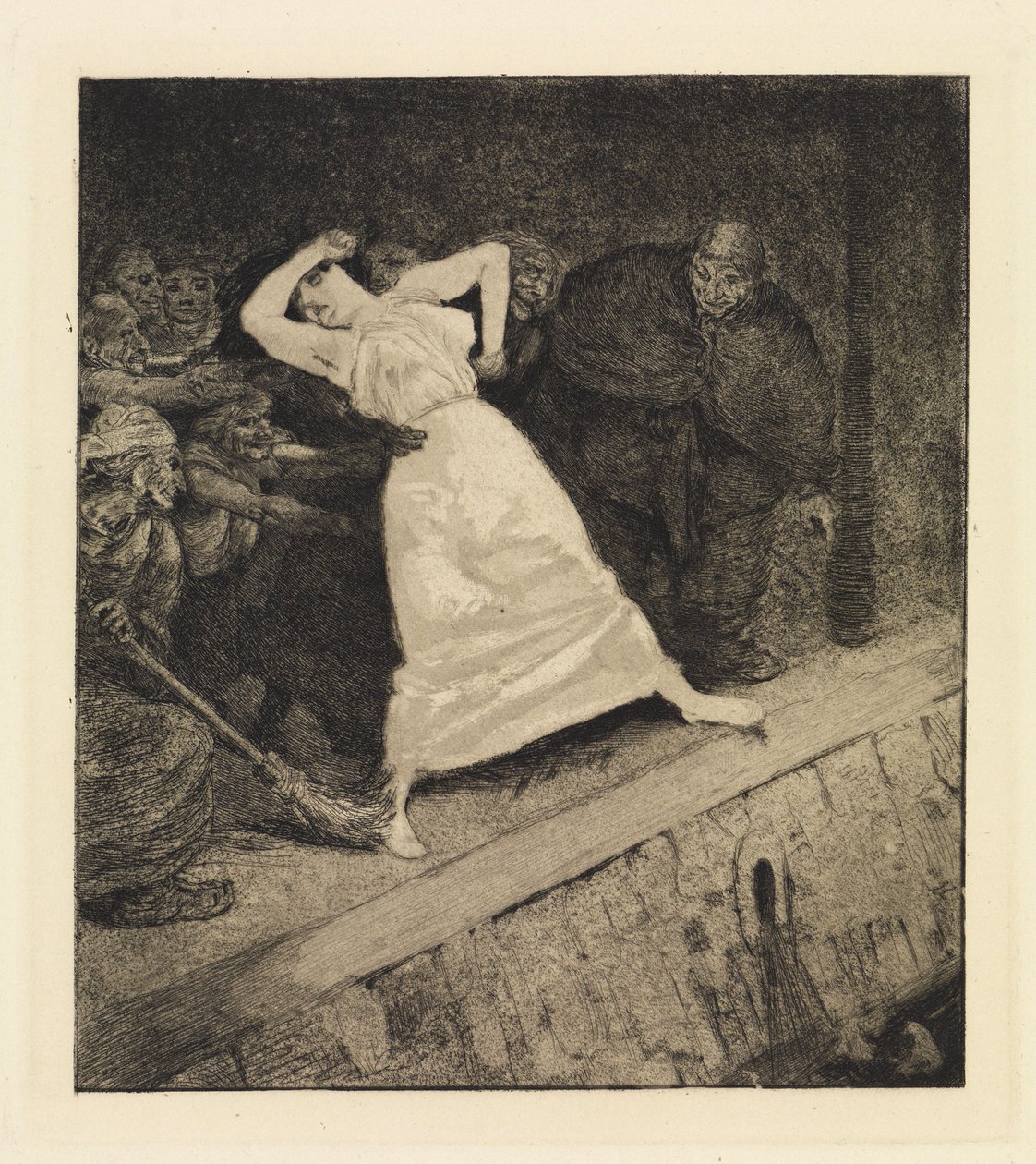 Ner i rännstenen! (Ett liv, opus VIII, blad 10) av Max Klinger