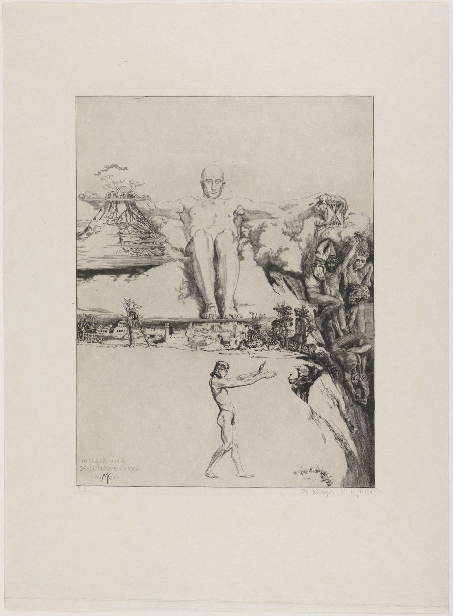 Integer vitae (enskilt blad ur: Om döden, andra delen, opus XI, blad 1) av Max Klinger