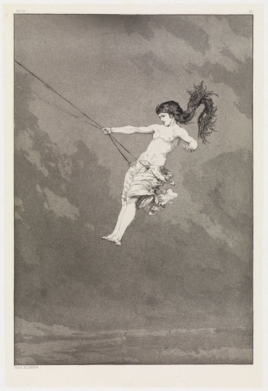 Intermezzo (Första intermezzot) (Räddningar av ovidiska offer, opus II, blad 6) av Max Klinger