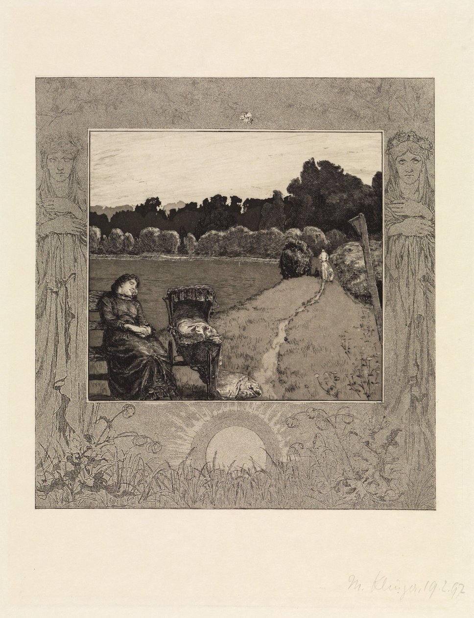 Barn (Om döden, första delen, opus XI, blad 5) av Max Klinger