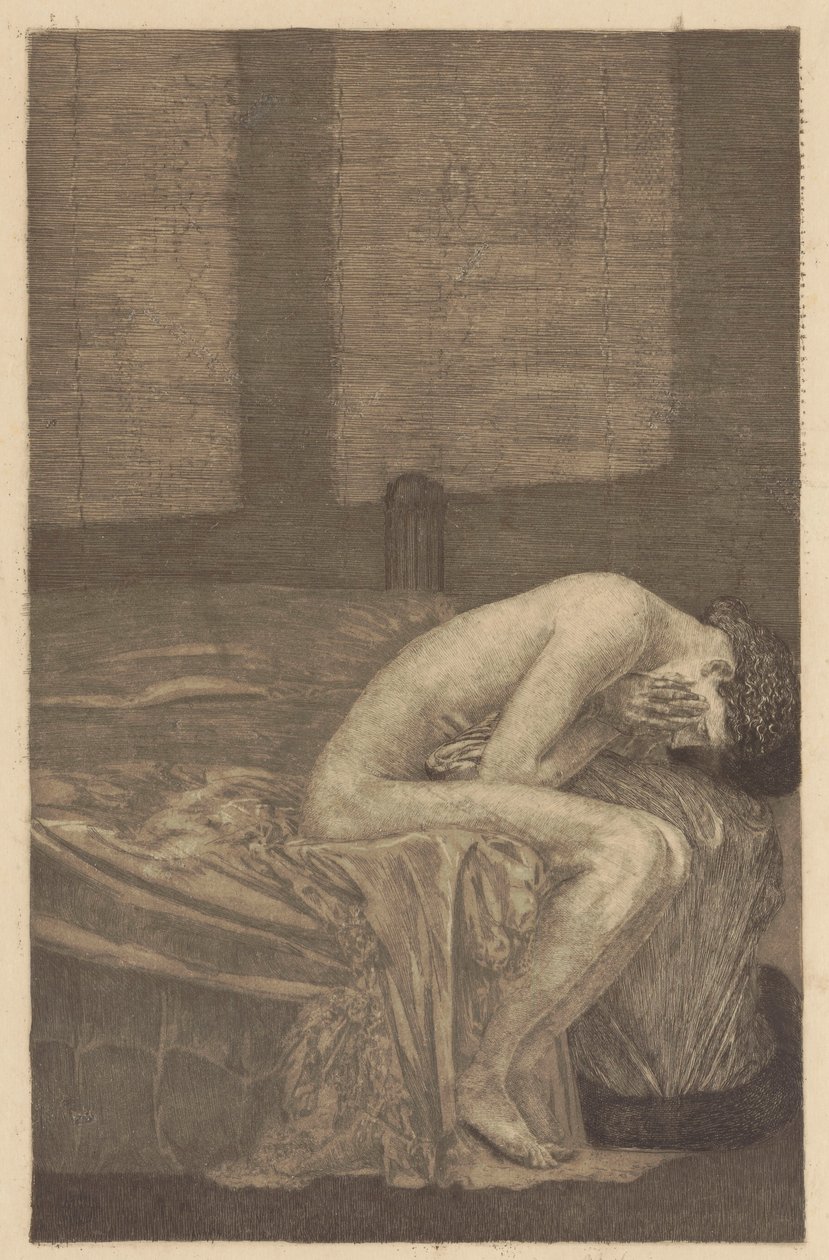 Älskande par i kammaren, plansch 13; Brahmsfantasi, op. XII av Max Klinger