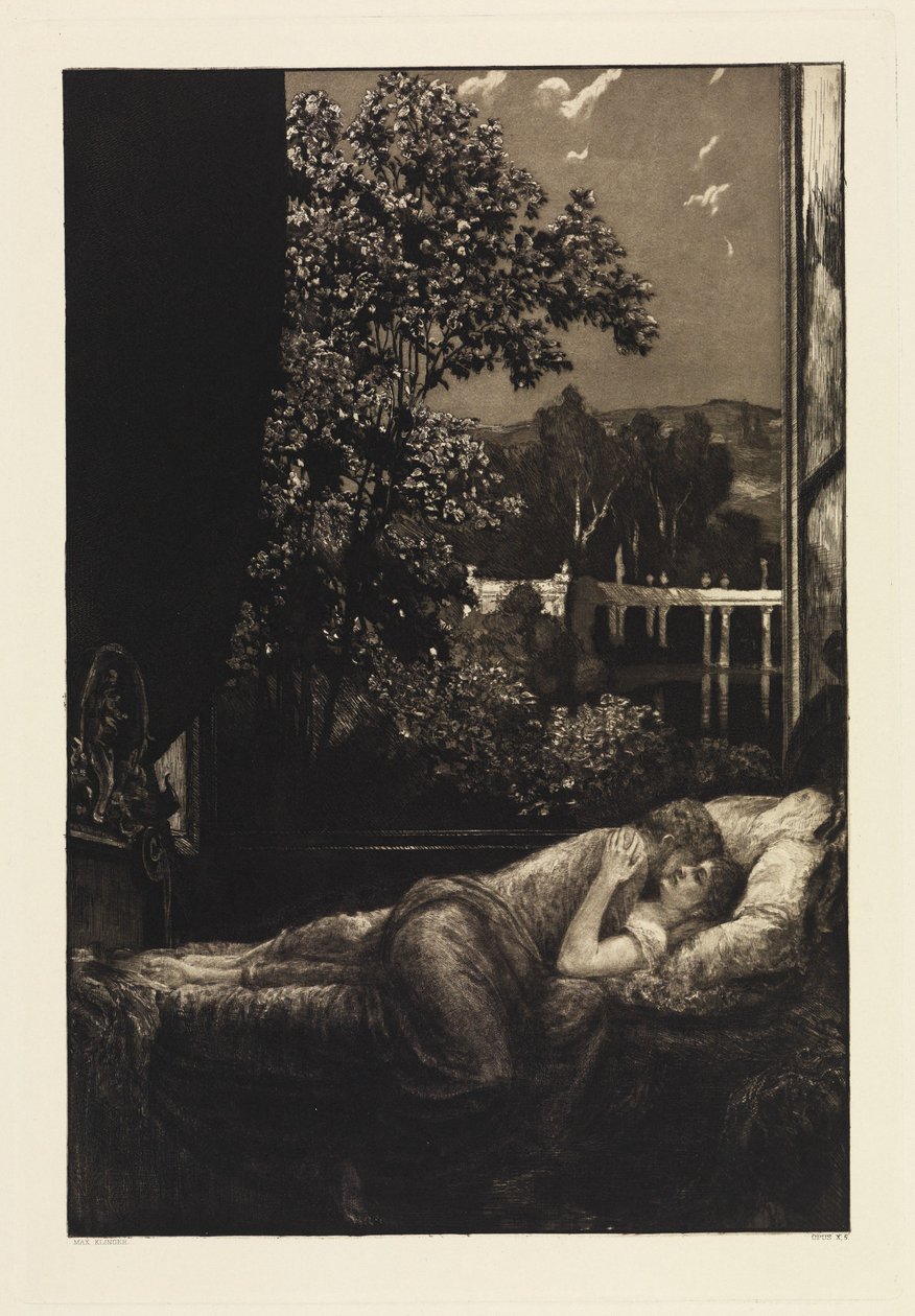 Natt (Lycka) (En kärlek, Opus X, blad 5) av Max Klinger