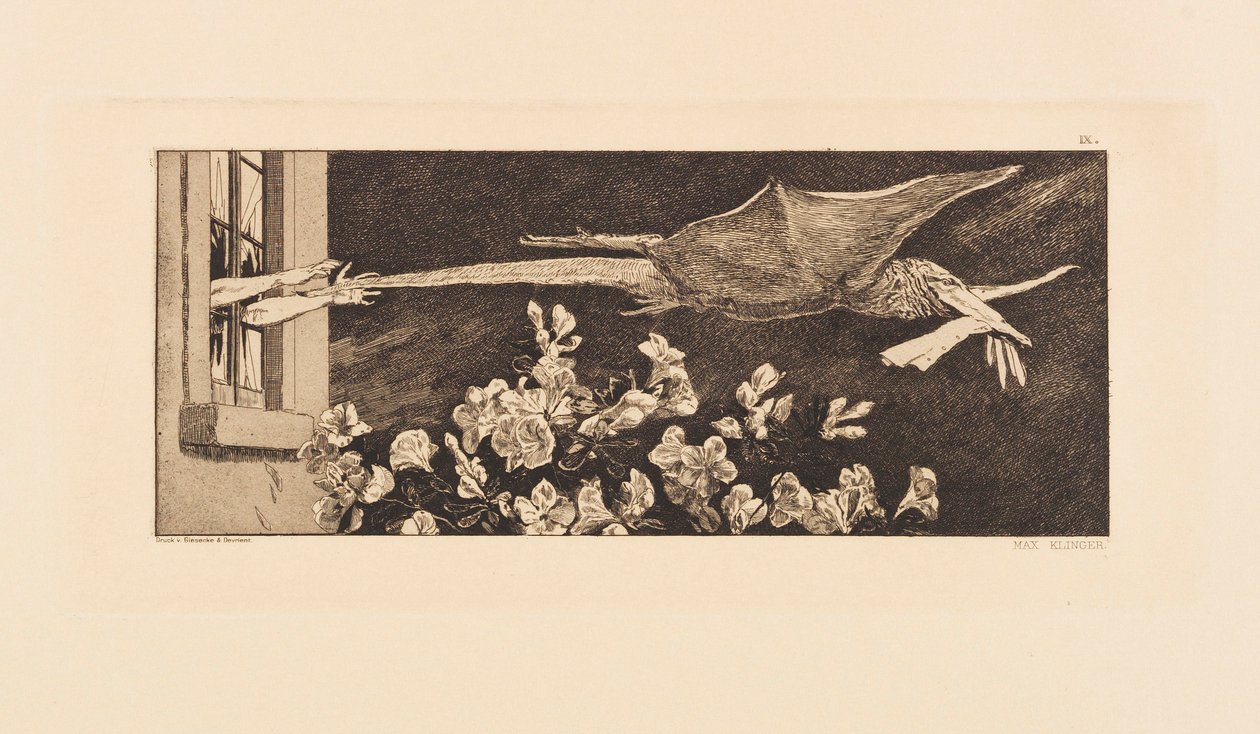 Opus VI, från Paraphrase on the Finding of a Glove, 1881. av Max Klinger
