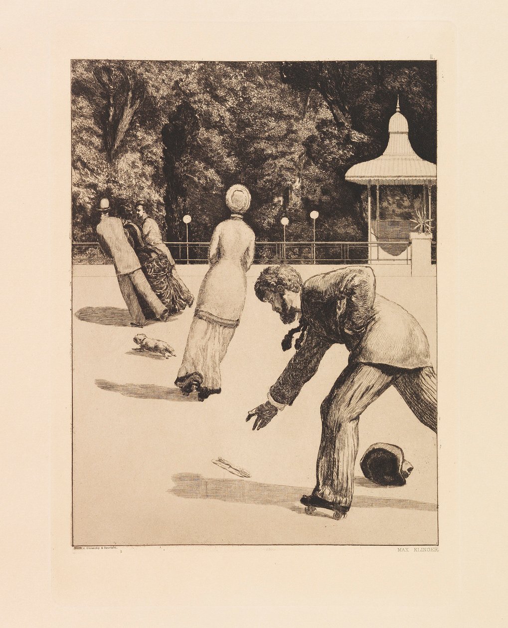 Opus VI, från Paraphrase on the Finding of a Glove, 1881. av Max Klinger