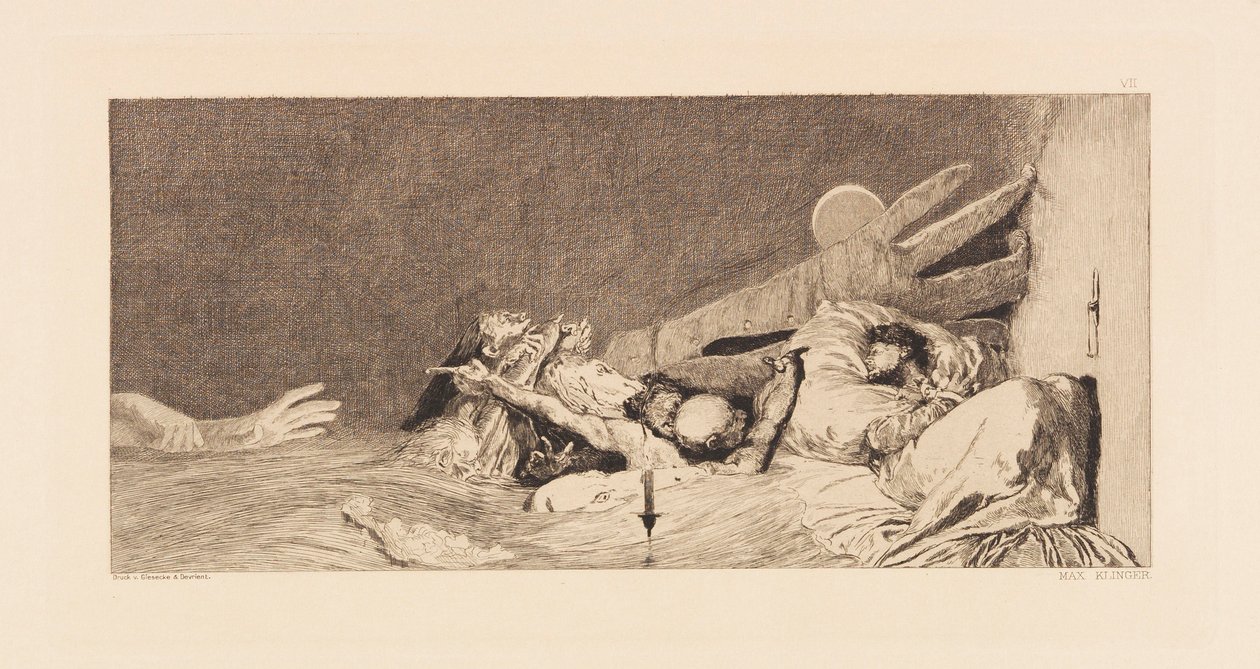 Opus VI, från Paraphrase on the Finding of a Glove, 1881. av Max Klinger