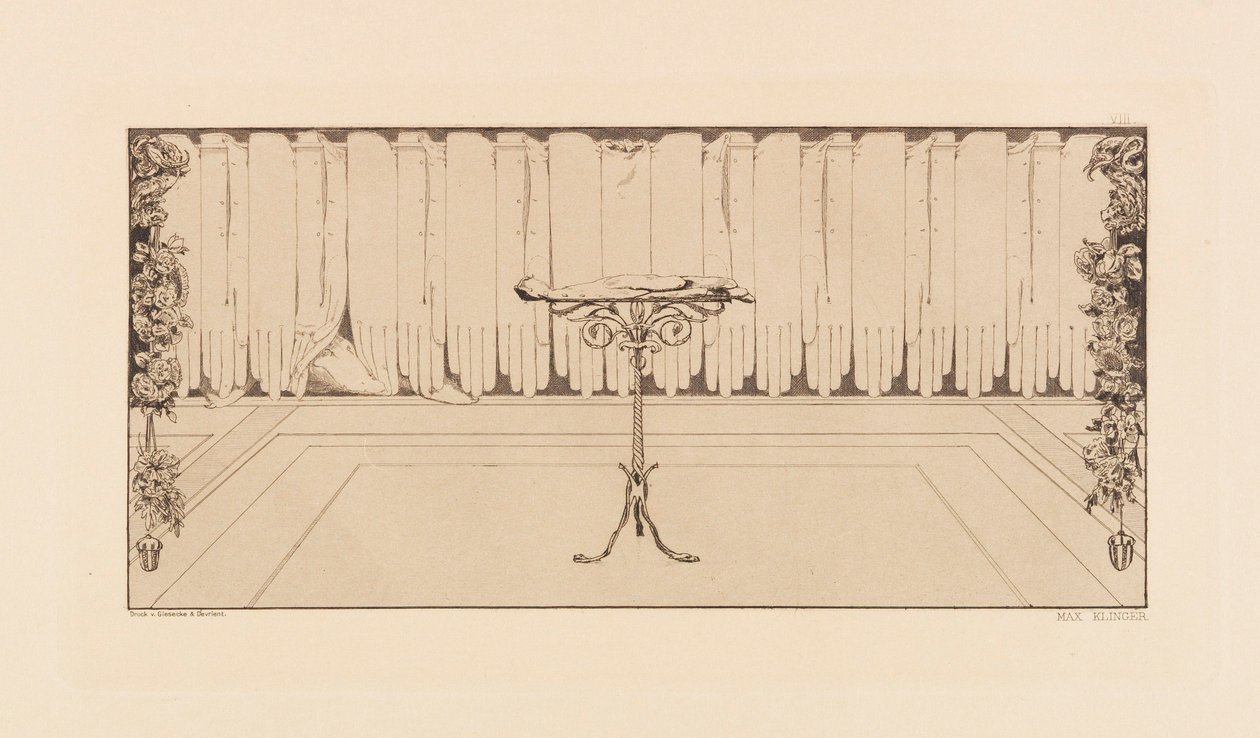 Opus VI, från Paraphrase on the Finding of a Glove, 1881. av Max Klinger