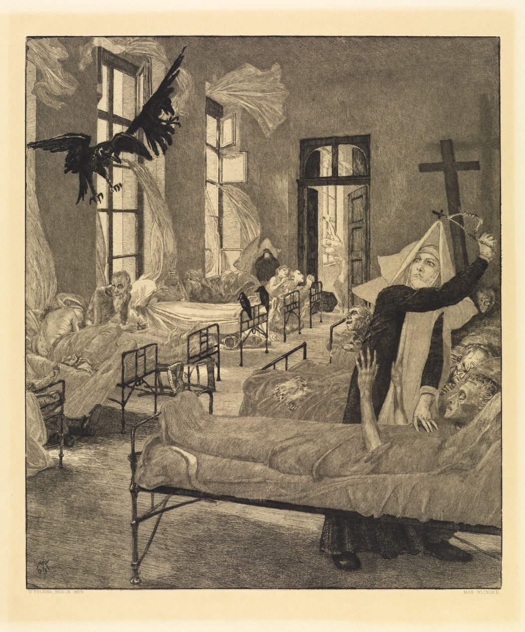 Pesten (Om döden, andra delen, opus XI, blad 6) av Max Klinger