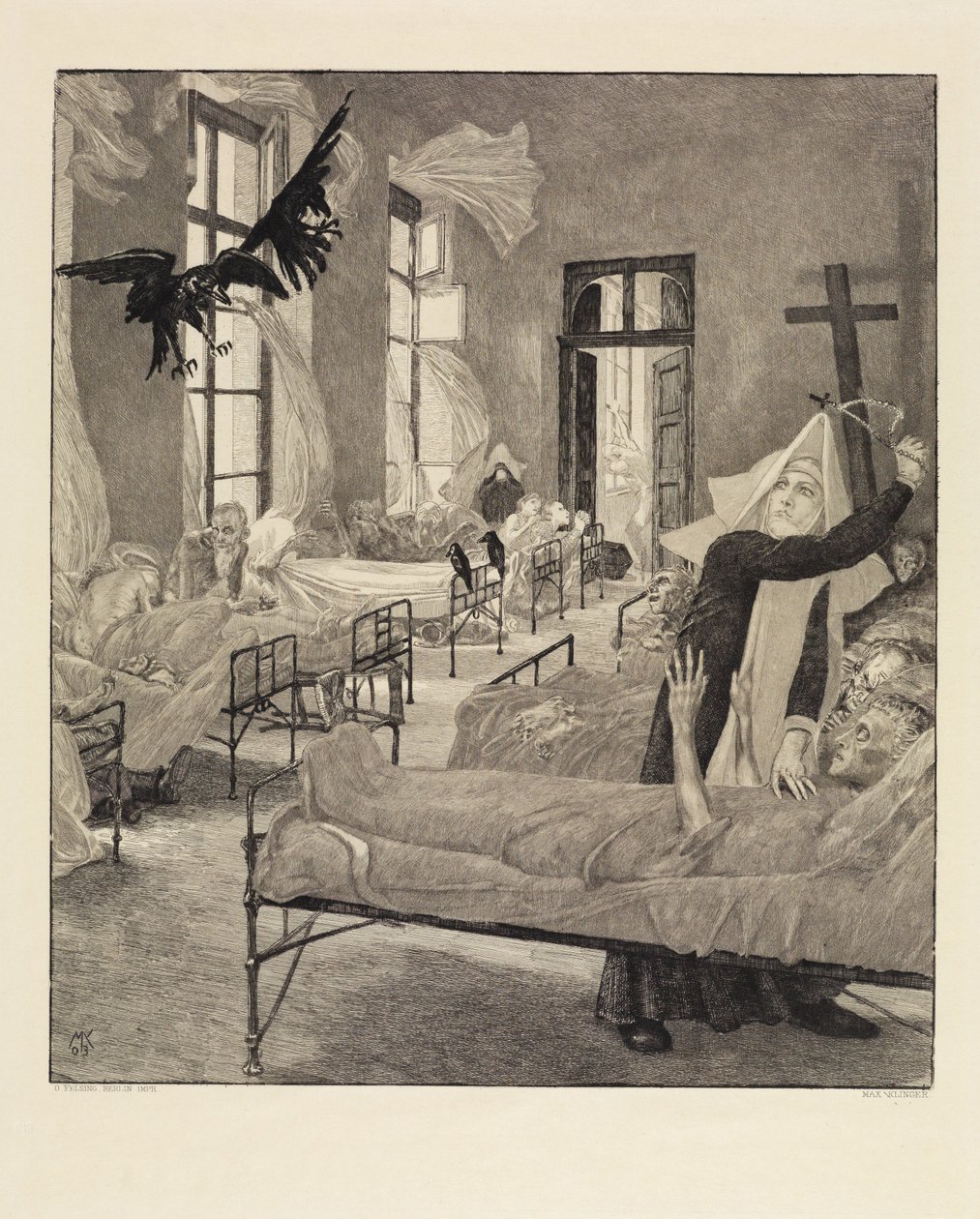 Pest (Om döden, andra delen, opus XI, blad 6) av Max Klinger