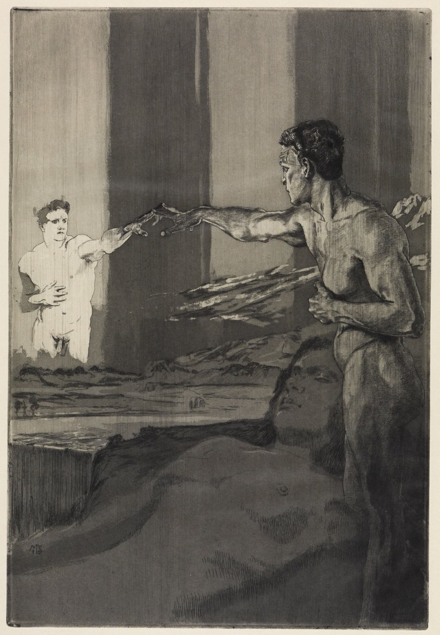 Filosof (Om döden, andra delen, opus XI, blad 4) av Max Klinger