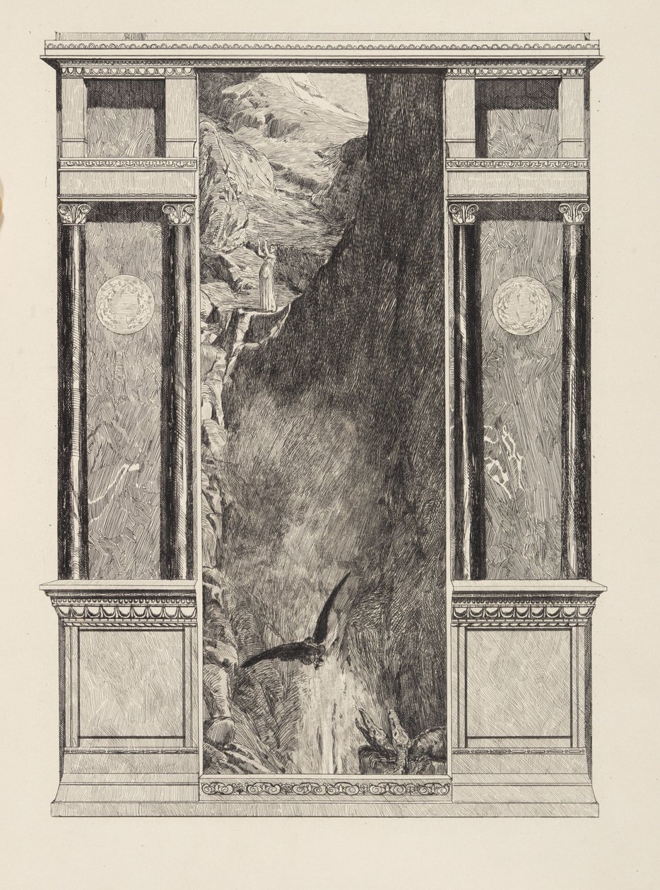 Psyche och Jupiters örn (Amor och Psyche, opus V, blad 37) av Max Klinger