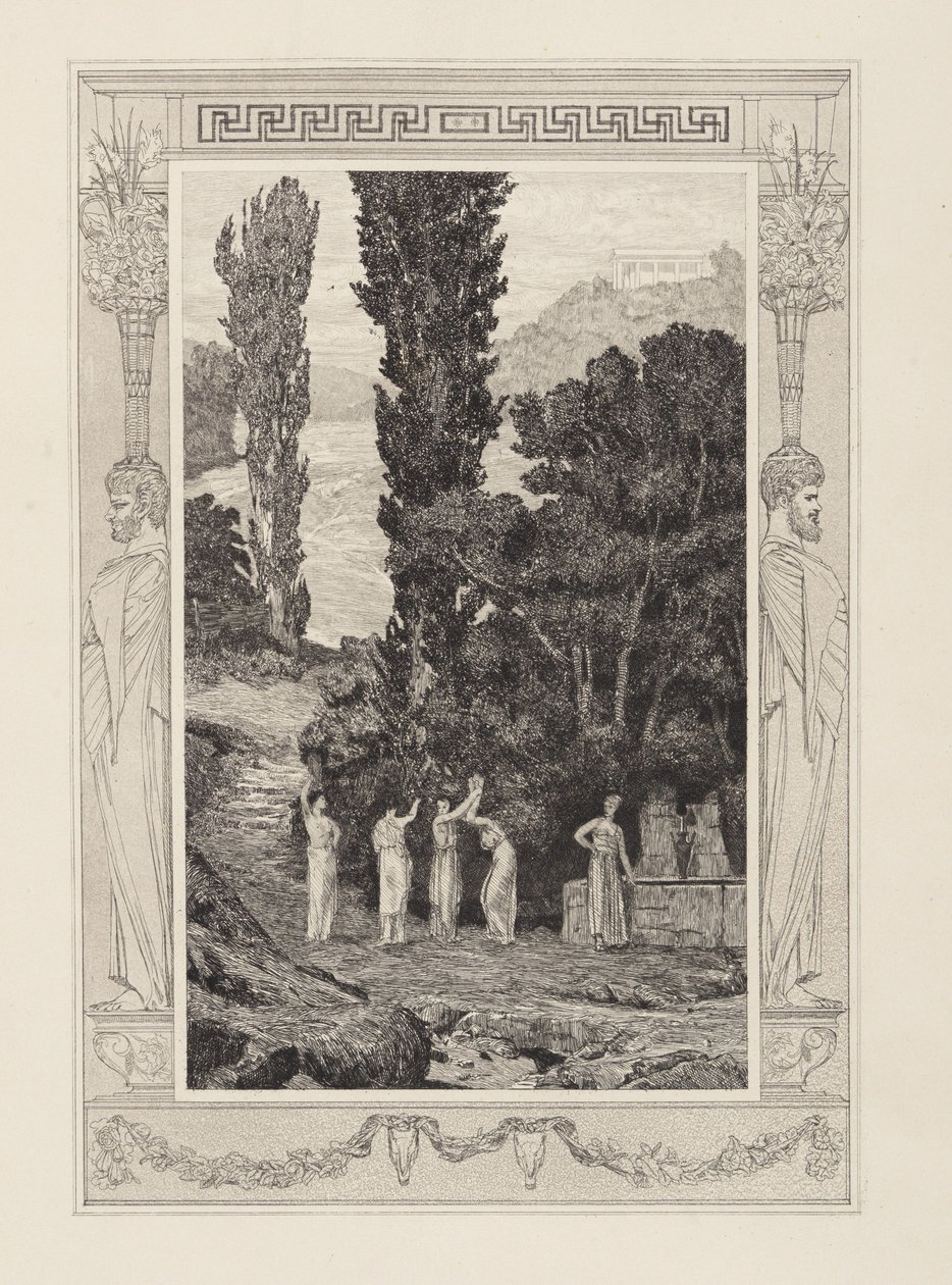 Vandrande Psyke (Amor och Psyke, opus V, blad 28) av Max Klinger