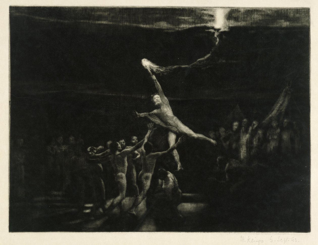 Ljusstölden (blad 22 ur: Opus XII, Brahmsfantasi) av Max Klinger