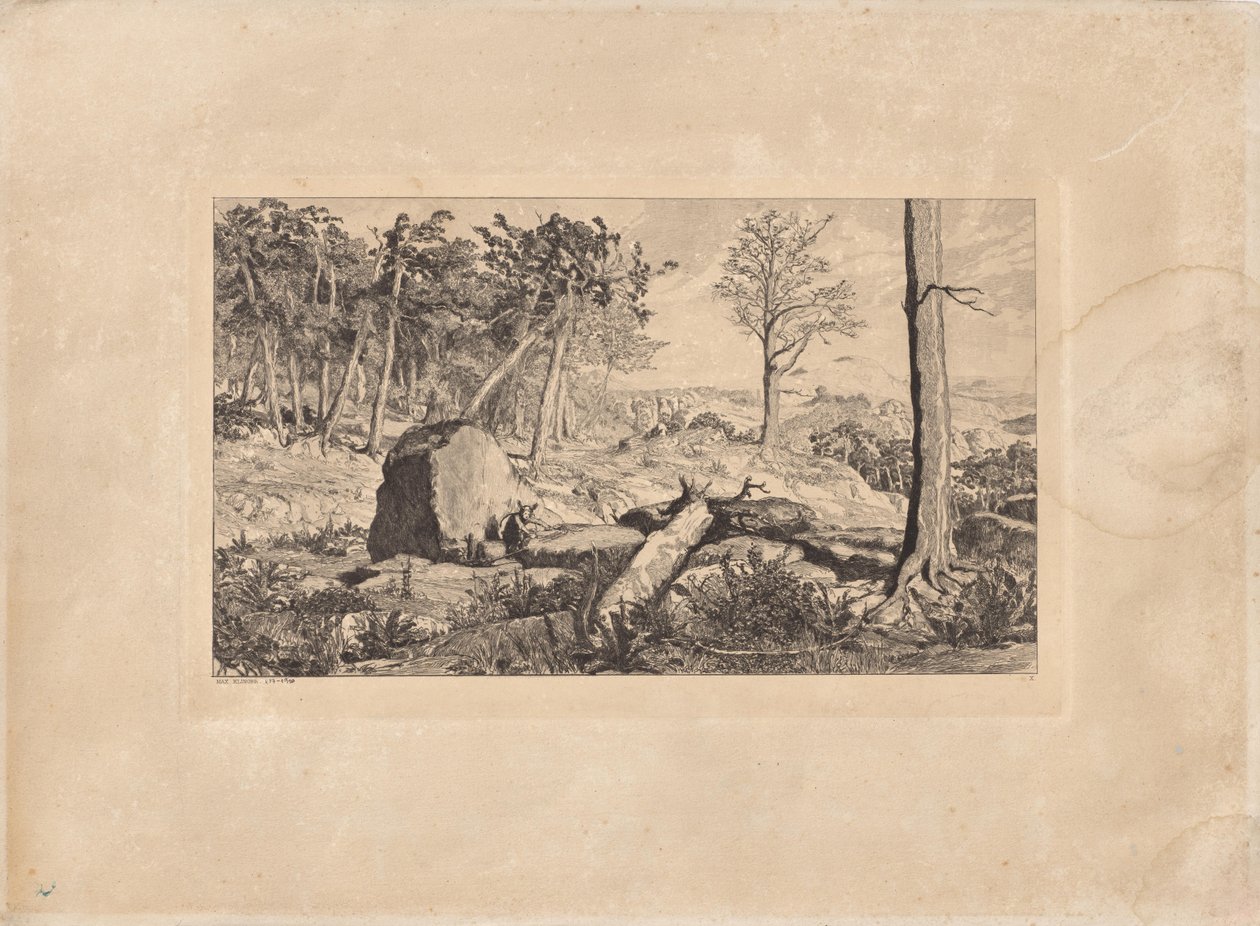 Simplicius i skogsvildmarken (plansch X), ur Intermezzi. Etsningar, op. IV. 12 kompositioner av Max Klinger