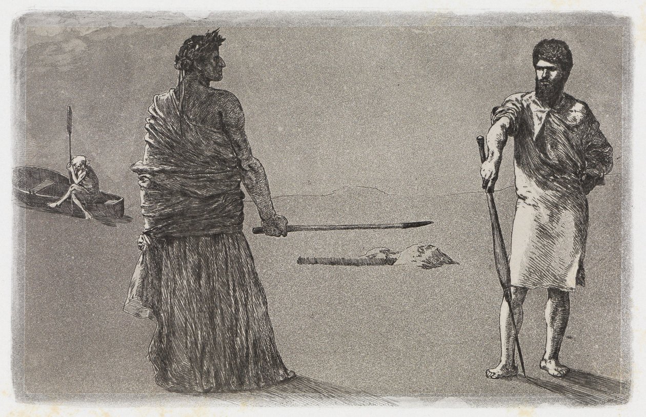 Avslutning (Satir / Beslut) (Räddningar av ovidianska offer, Opus II, blad 13) av Max Klinger