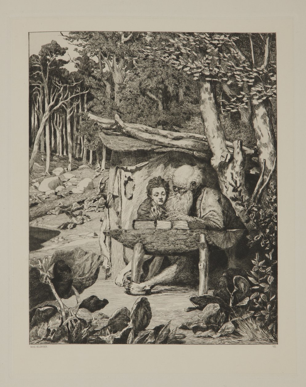 Simplicius skrivlektion av Max Klinger