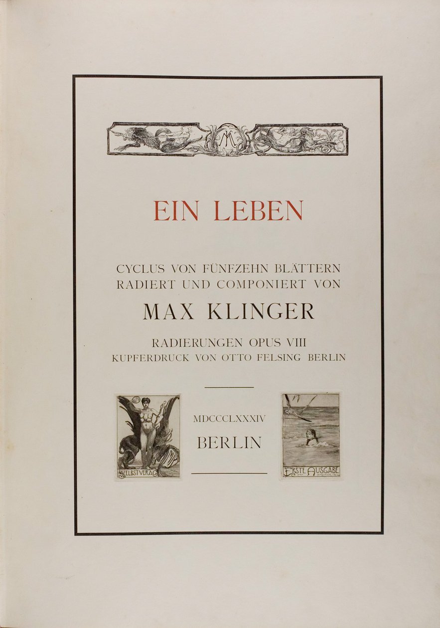 Titelsida: Ett liv av Max Klinger