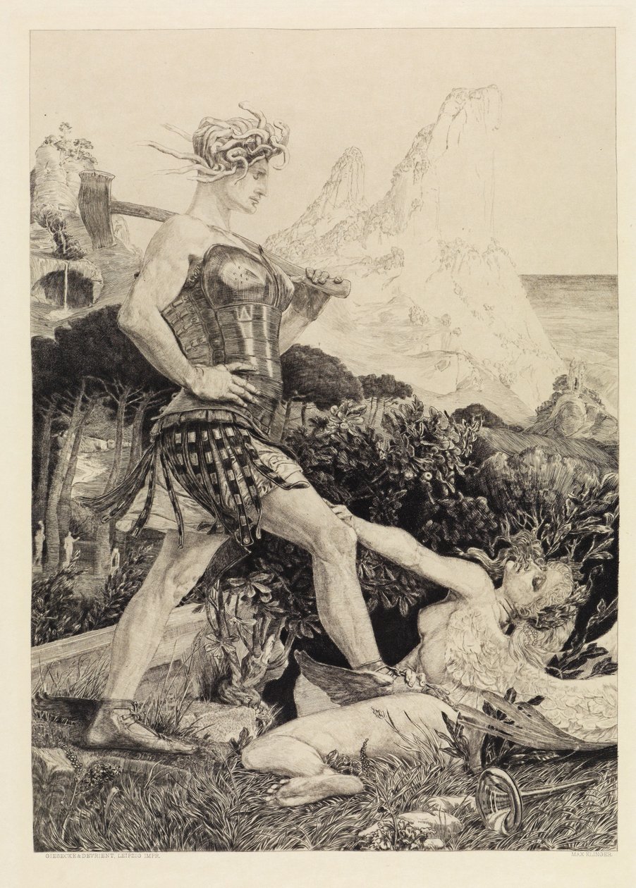 Tid och berömmelse (Om döden, andra delen, opus XI, blad 11) av Max Klinger