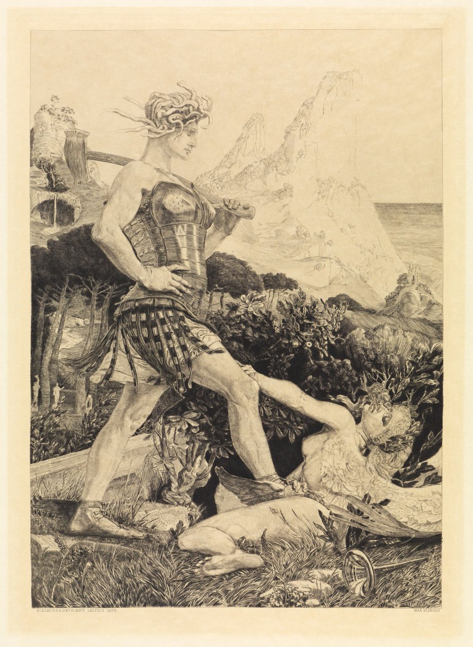 Tid och berömmelse (Om döden, andra delen, opus XI, blad 11) av Max Klinger
