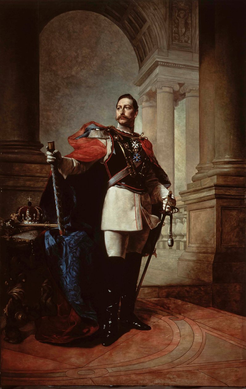 Porträtt av tyska kejsaren Wilhelm II 1859-1941, kung av Preussen, 1904. av Max Koner