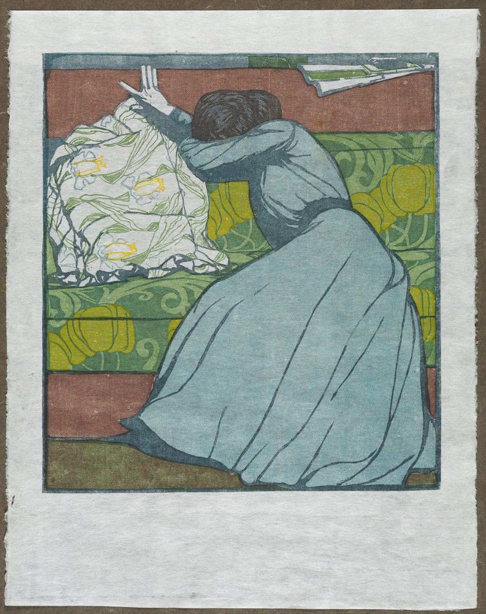 The Cushion (Martha Kurzweil sittande på en divan) av Max Kurzweil