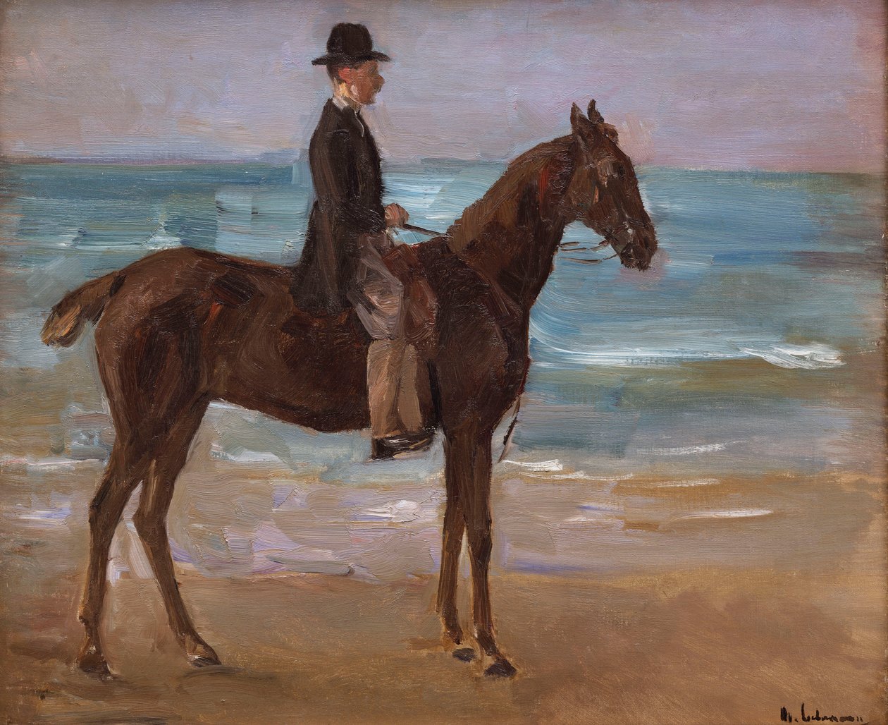 En ryttare på stranden av Max Liebermann