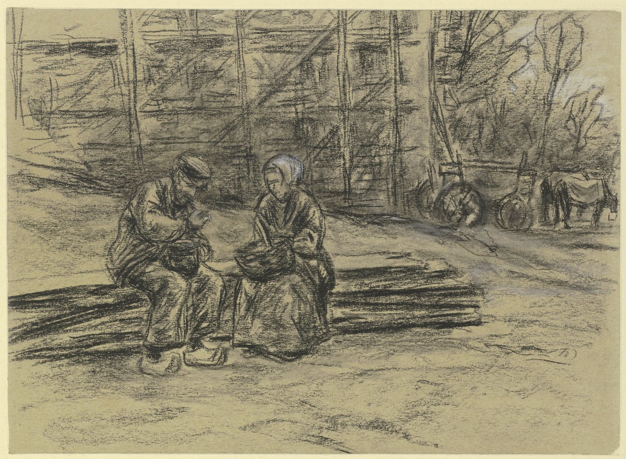 En arbetare som äter sin lunch av Max Liebermann