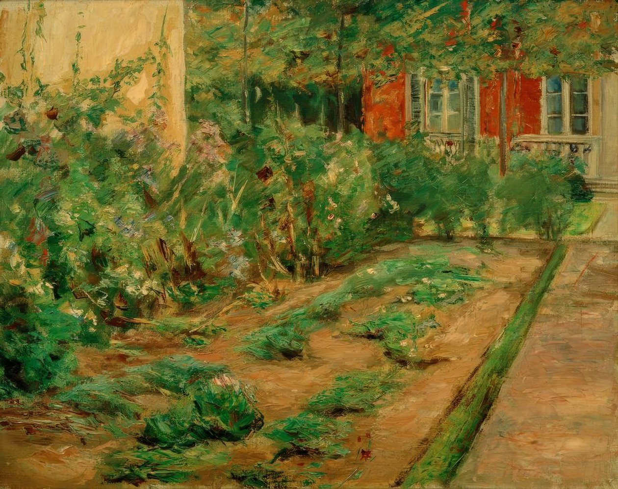 Blommande buskar vid trädgårdsskjulet i nordost av Max Liebermann