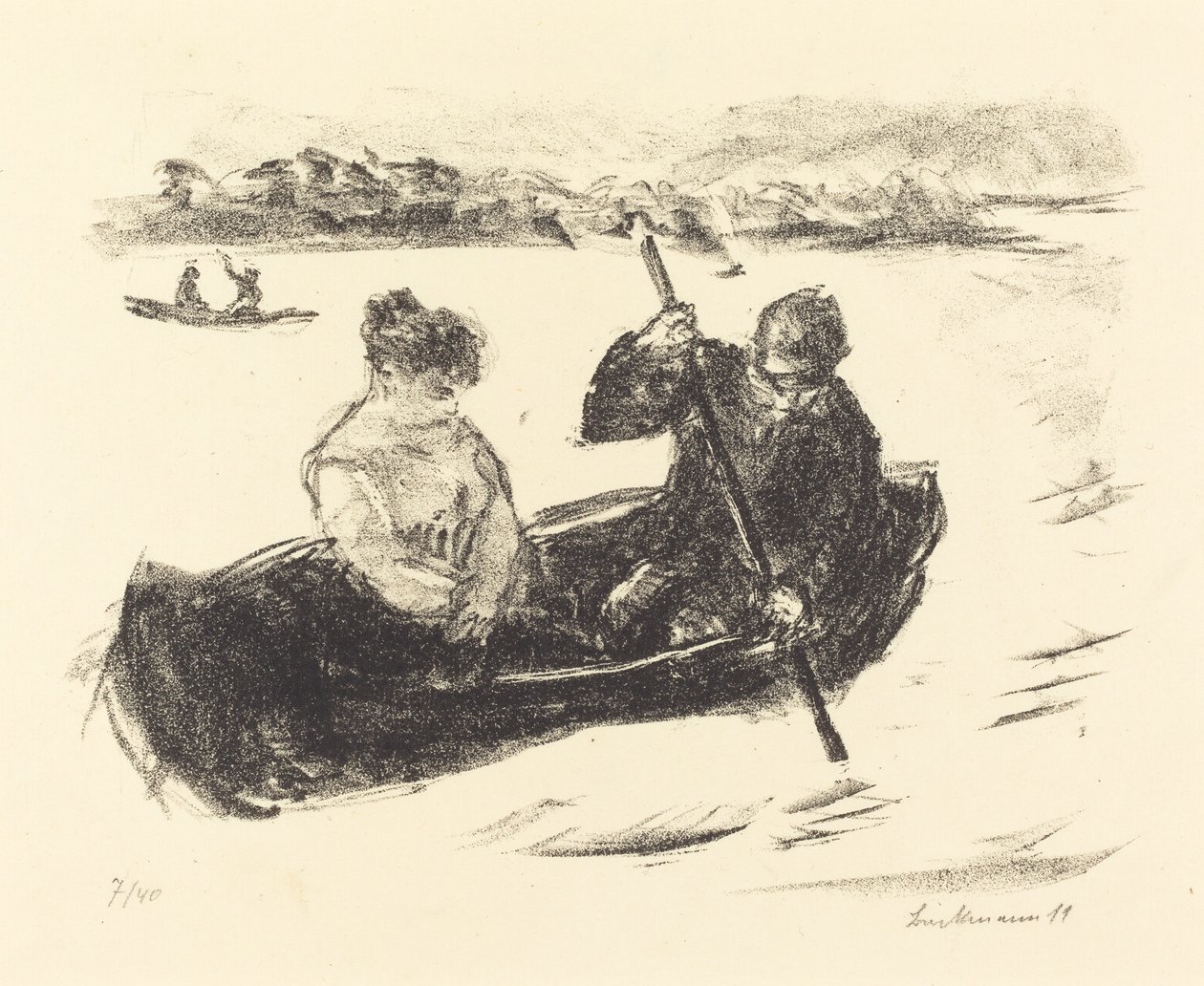 Kanotpaddling, 1919. av Max Liebermann