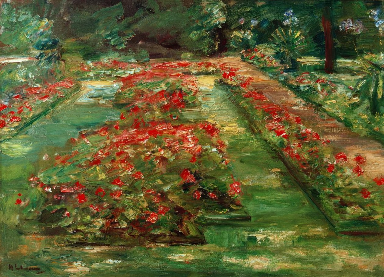 Blomsterrassen i Wannsee-trädgården i norr av Max Liebermann