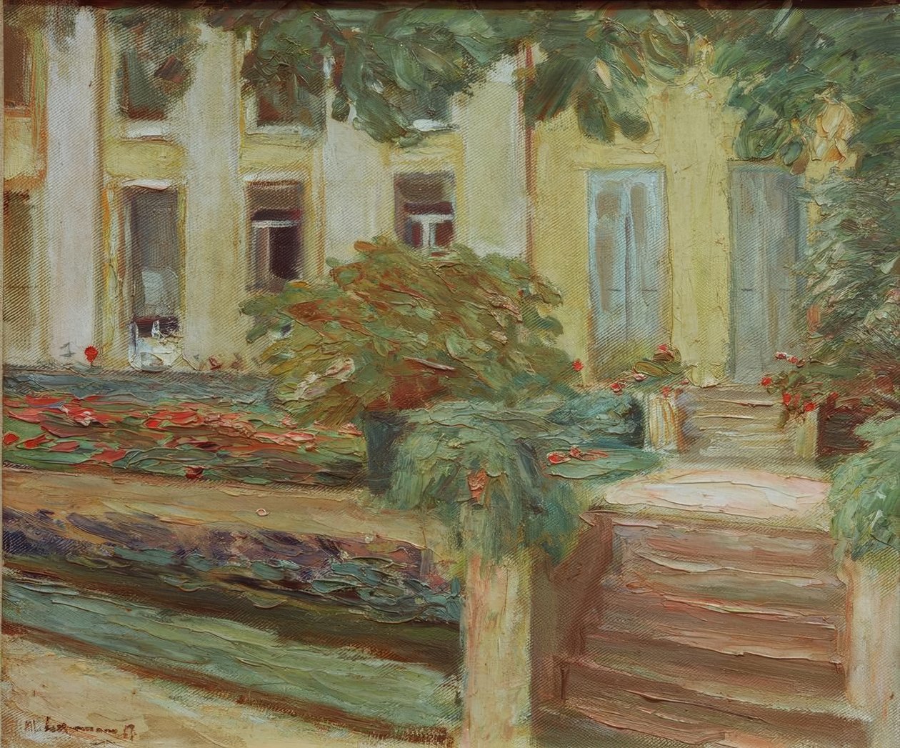 Blomsterrassen i Wannsee-trädgården i sydväst av Max Liebermann