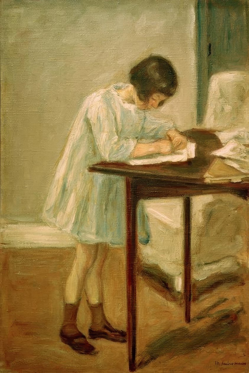 Barnbarnet skriver av Max Liebermann