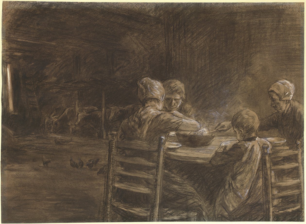 Östfrisiska bönder som äter kvällsmat av Max Liebermann