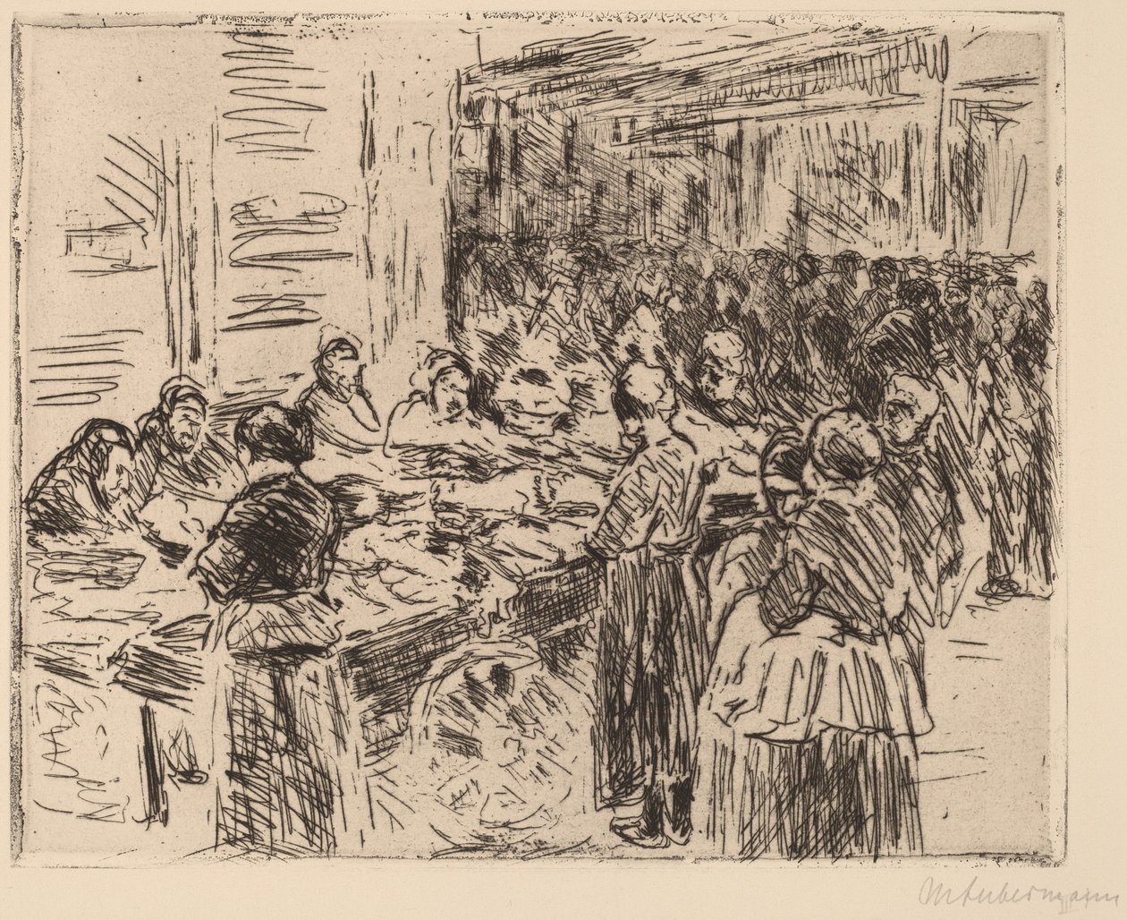 Från de judiska kvarteren i Amsterdam: Fishmarket på gathörnet av Max Liebermann