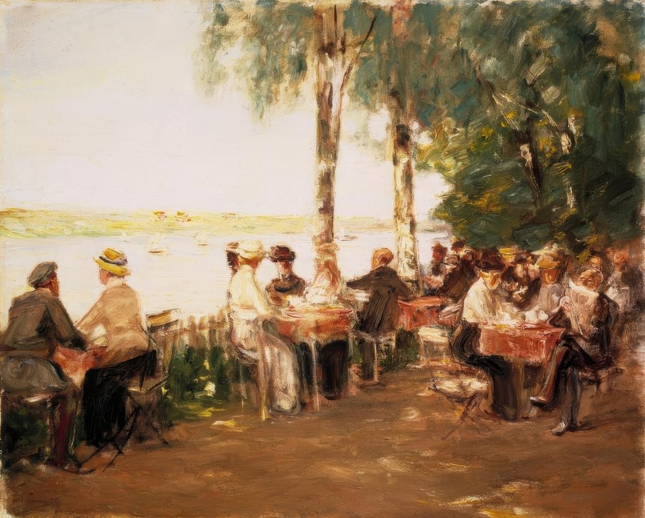 Trädgårdsrestaurang vid vattnet av Max Liebermann