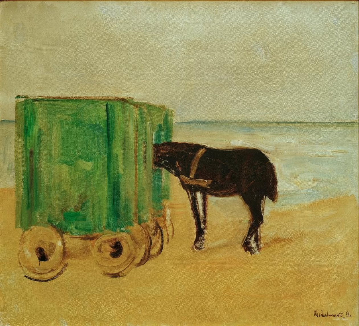 Grön badvagn av Max Liebermann