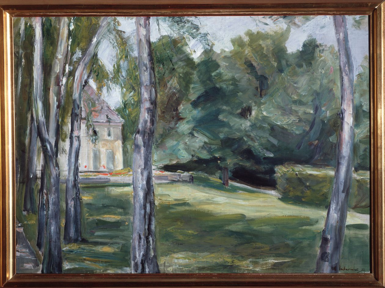 Hus i en trädgård - olja på duk av Max Liebermann